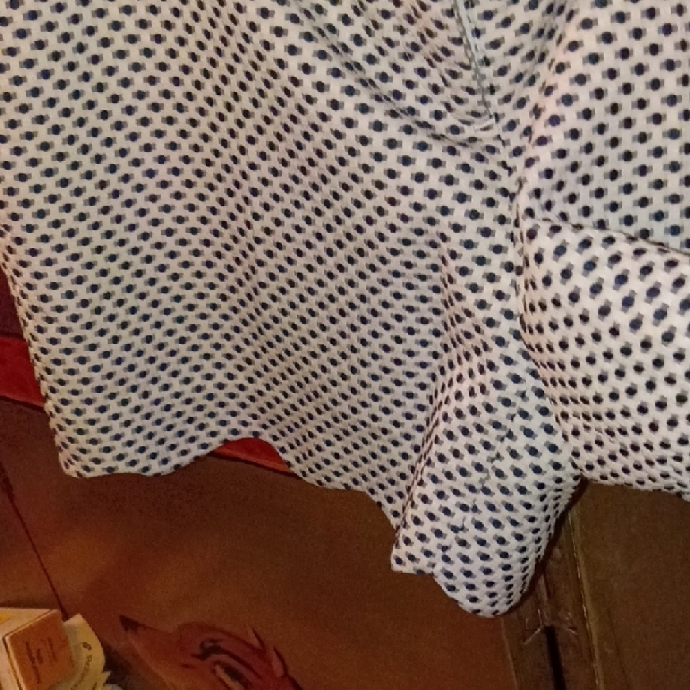 Saint Tropez West White Shorts with Black/Gray Polka Dot Scalloped Hem - Picture 4 of 6